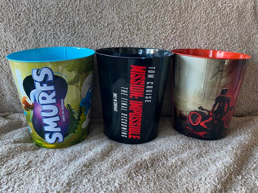 Popcorn Bakken (De Smurfen, Mission: Impossible & Tron Ares), Ophalen of Verzenden, Zo goed als nieuw