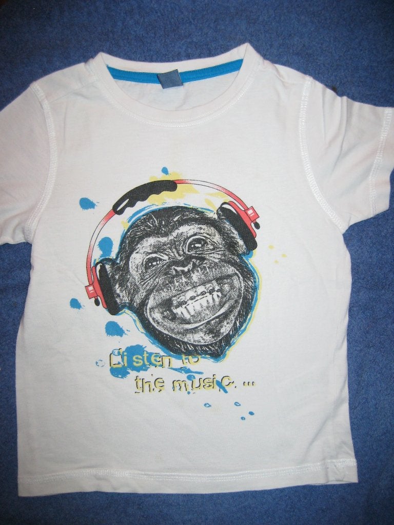 Wit shirt, 104, Dopodopo, Ophalen of Verzenden, Zo goed als nieuw, Jongen, Shirt of Longsleeve