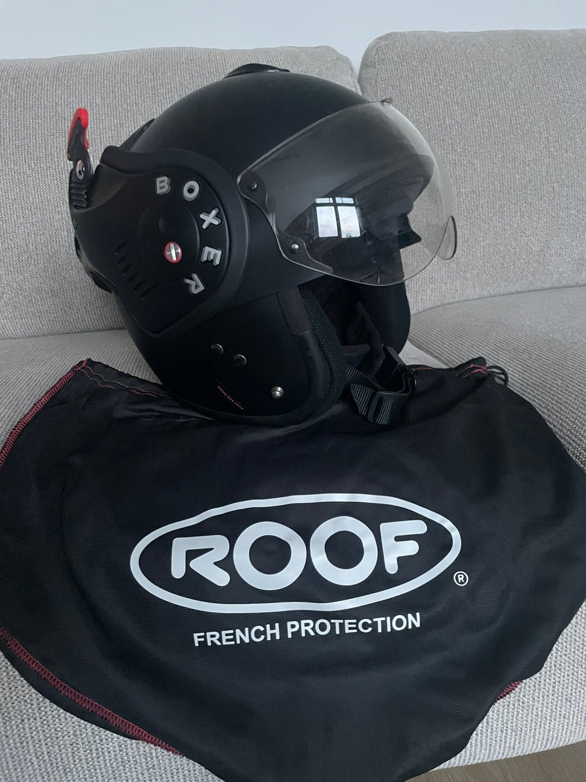 Roof Boxer V8 helm maat L, Motoren, Ophalen, Tweedehands, Systeemhelm, Overige merken