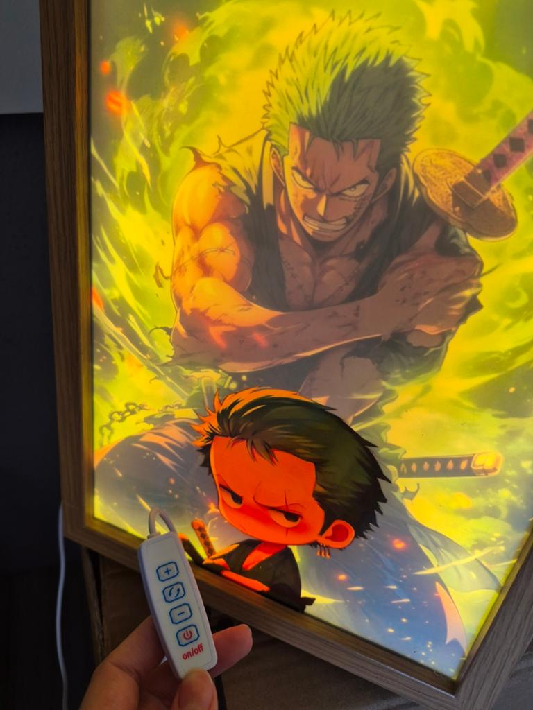 One Piece Roronoa Zoro LED Lichtbak - Anime Decoratie, Huis en Inrichting, Woonaccessoires | Lijsten, 50 tot 75 cm, Ophalen of Verzenden