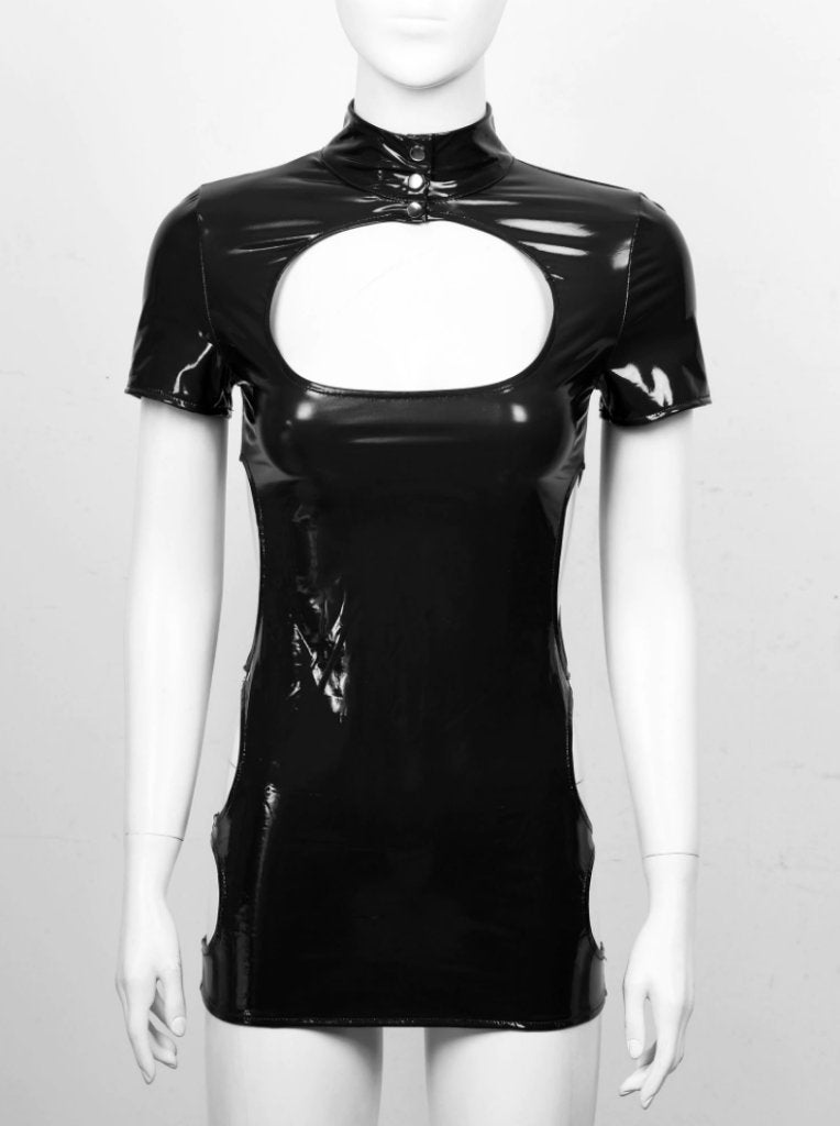 Zwart kort wetlook jurkje jurk strak lak leren dames vrouwen, Kleding | Dames, Maat 38/40 (M), Verzenden, Zwart, Nieuw