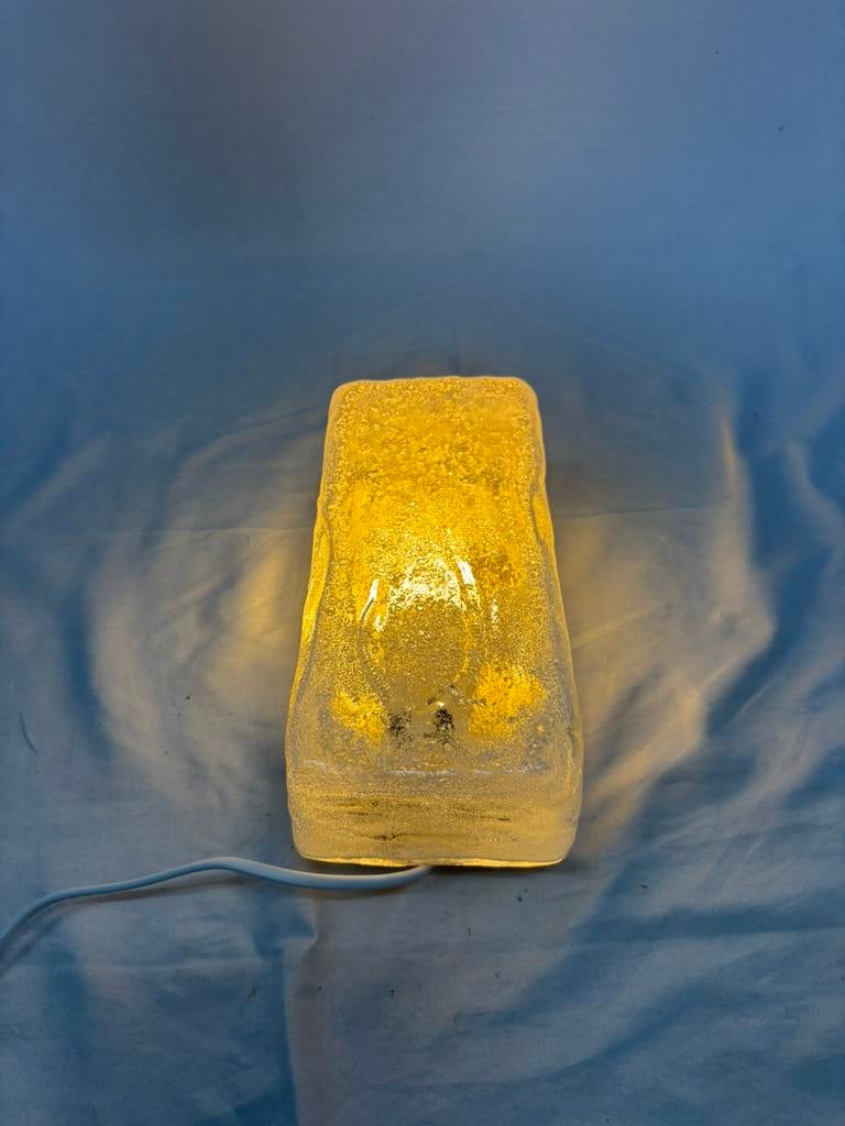 Vintage ijsglas wandlamp mid century modern jaren 60/70, Ophalen of Verzenden, Gebruikt, Glas