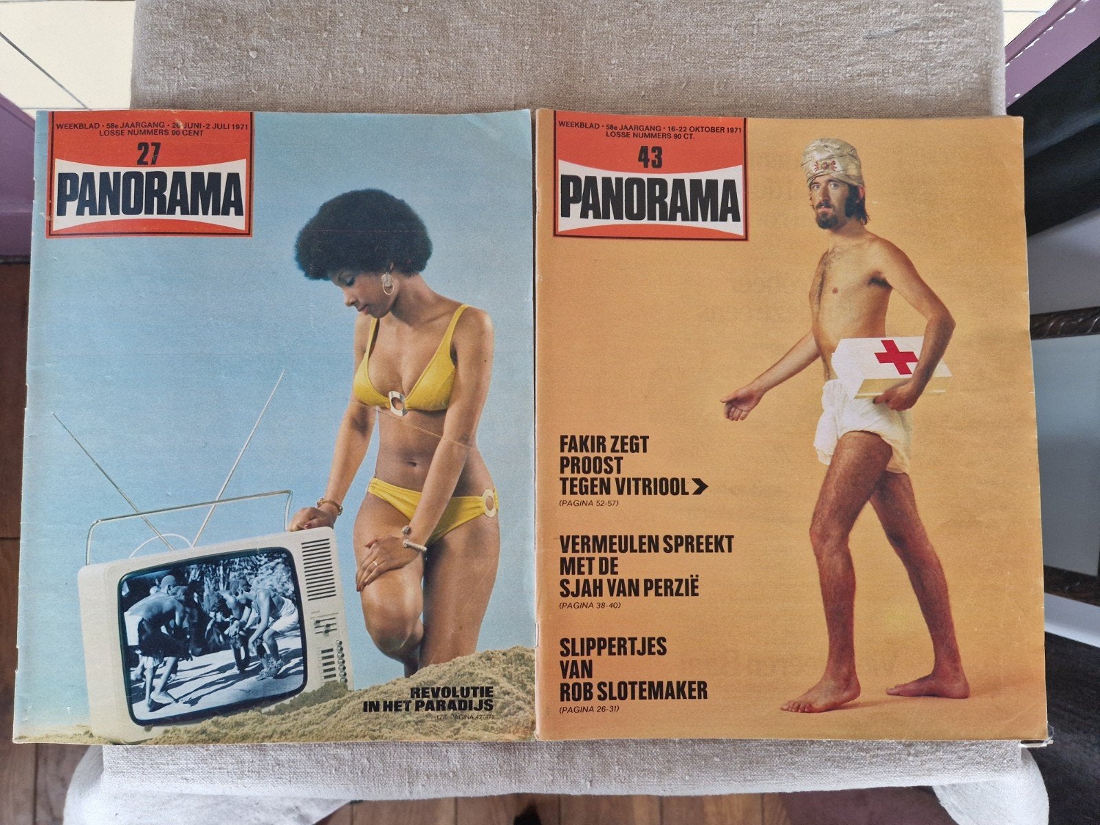 2 x Panorama uit 1971 (uit de tijd flowerpower),, Ophalen of Verzenden, Gelezen, Glossy