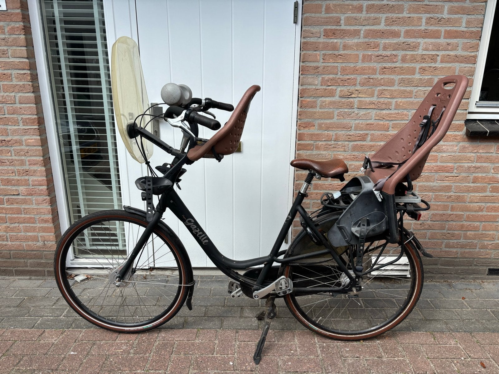Gazelle Bloom moederfiets met 2 kinderzitjes, Fietsen en Brommers, Ophalen, Gebruikt, Gazelle, Versnellingen