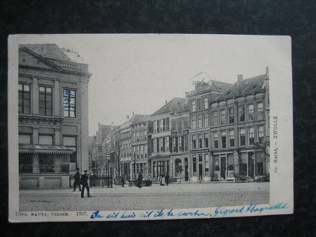 ZWOLLE groote markt Meubels Melkinrichting Boekbinderij etc., Ophalen of Verzenden, Voor 1920, Overijssel