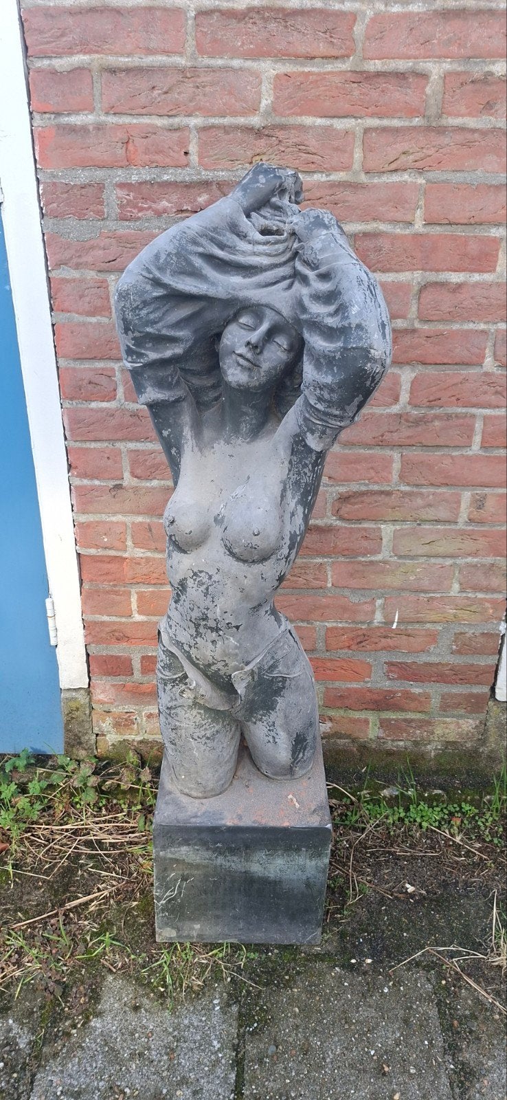 fontein vrouw, Ophalen, Gebruikt, Kunststof, Mensenbeeld