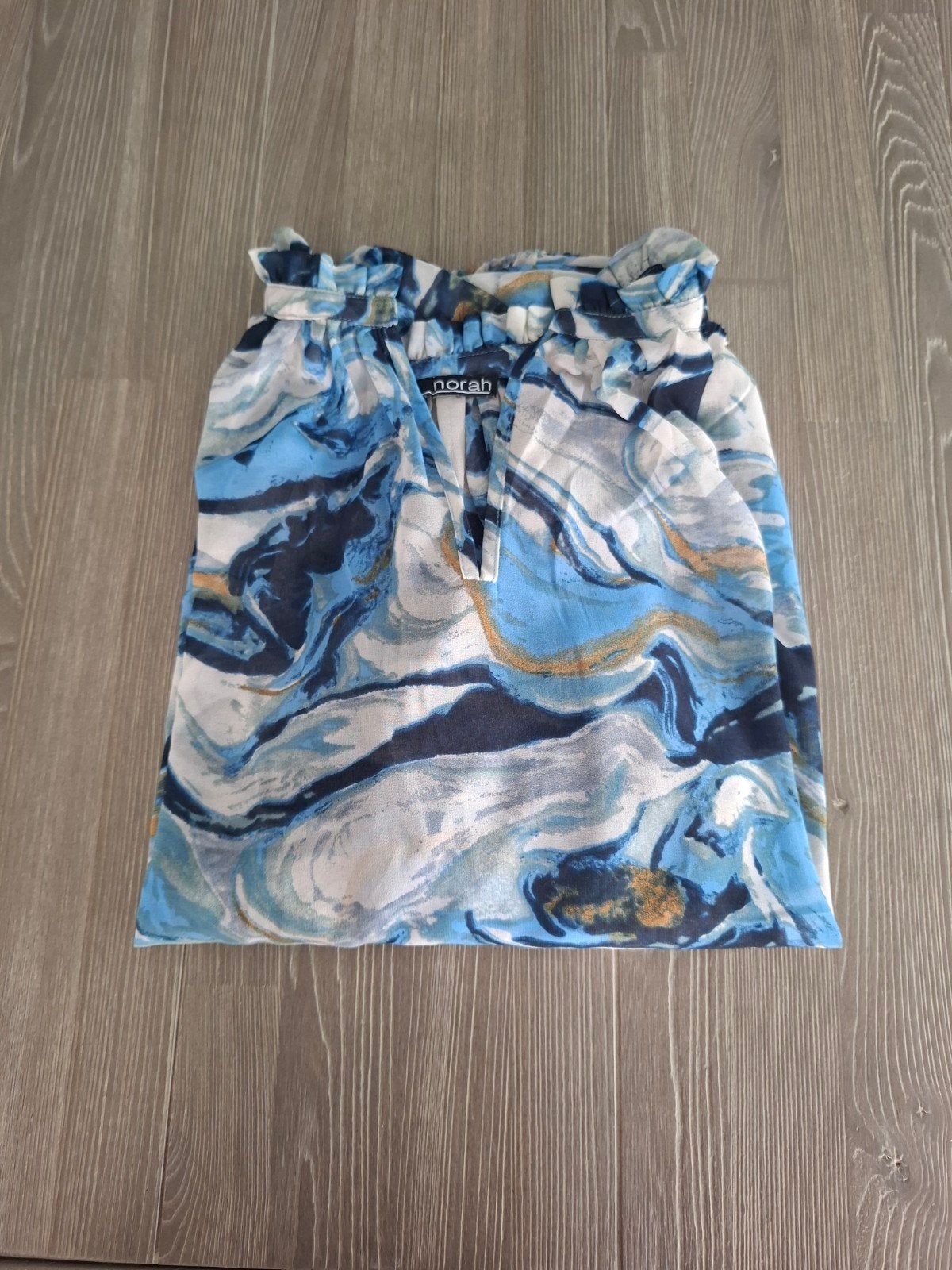 Nieuw Norah Blouse met abstracte print - Maat 44, Blauw, Maat 42/44 (L), Nieuw, Ophalen of Verzenden
