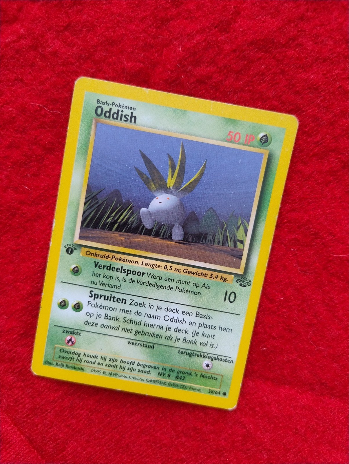 Oddish Pokémon Kaart 58/64 Basis-Pokémon, Hobby en Vrije tijd, Verzamelkaartspellen | Pokémon, Ophalen of Verzenden, Zo goed als nieuw