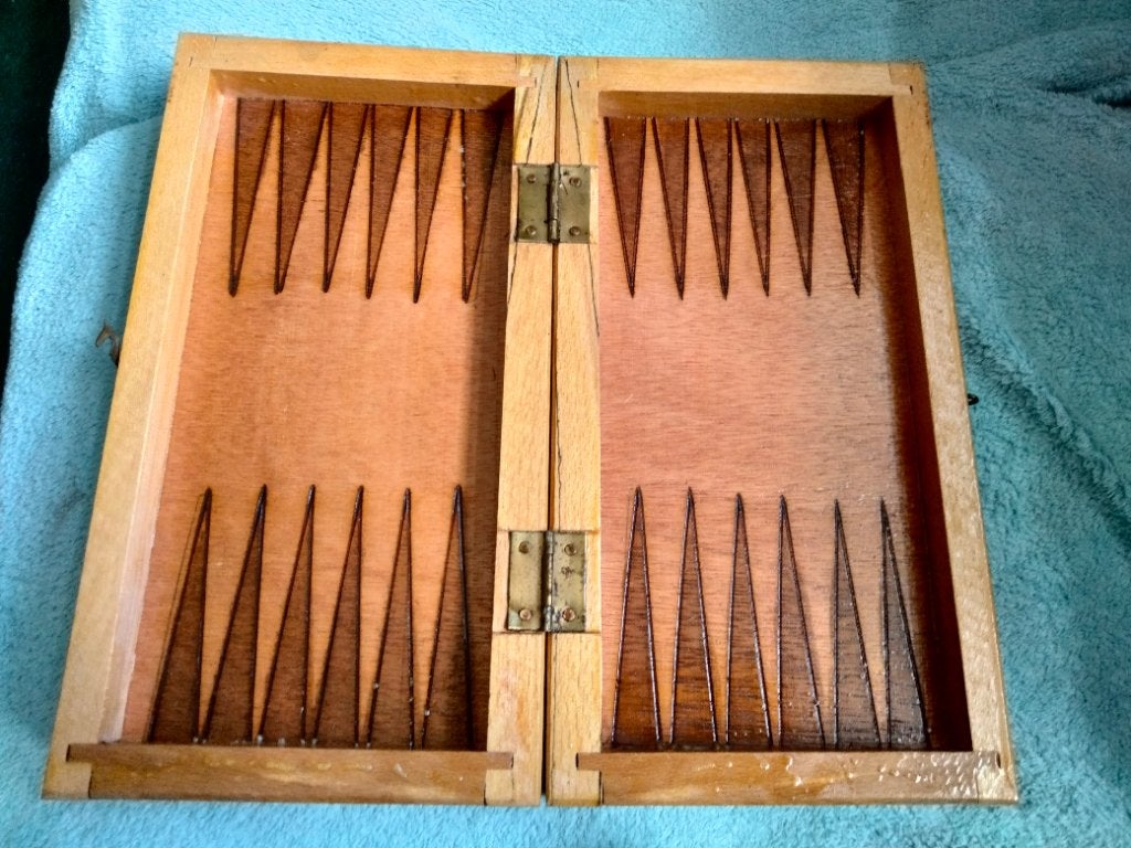Backgammon/dammen. Inklapbaar. Gezelschapspel., Een of twee spelers, Ophalen, Gebruikt