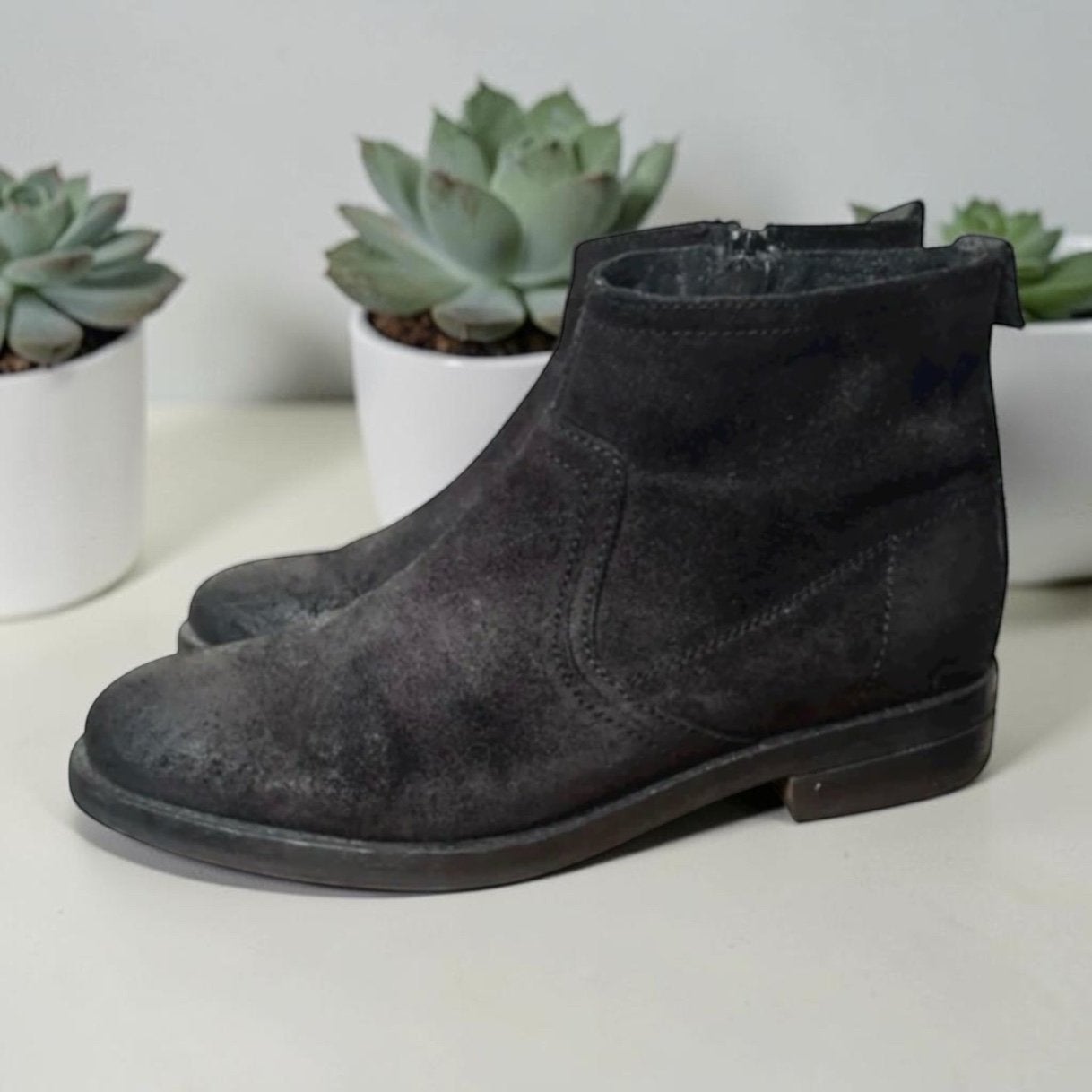 Manfield Laarzen Maat 42 Zwart Suede Enkel Chelsea Boots, Verzenden, Zwart, Lage of Enkellaarzen, M
