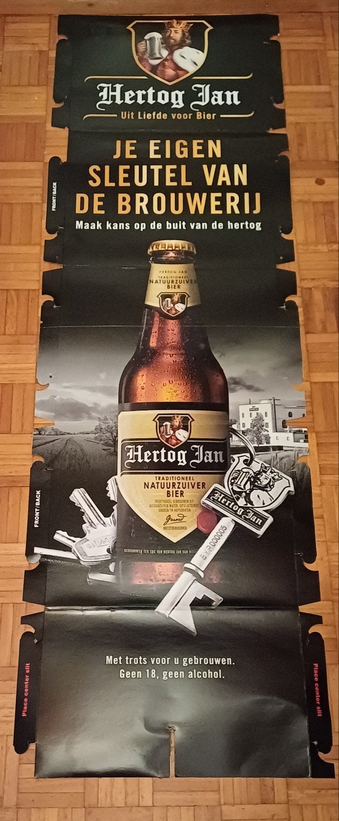 Hertog Jan reclame bord van karton., Verzamelen, Biermerken, Ophalen, Zo goed als nieuw, Reclamebord, Plaat of Schild, Hertog Jan