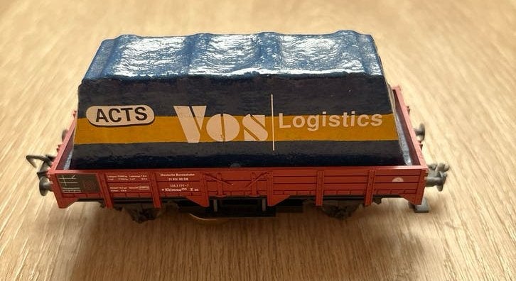 Fleischmann 5569 railreiniging Vos Logistics goederenwagon, Gebruikt, Gelijkstroom, Fleischmann, Wagon