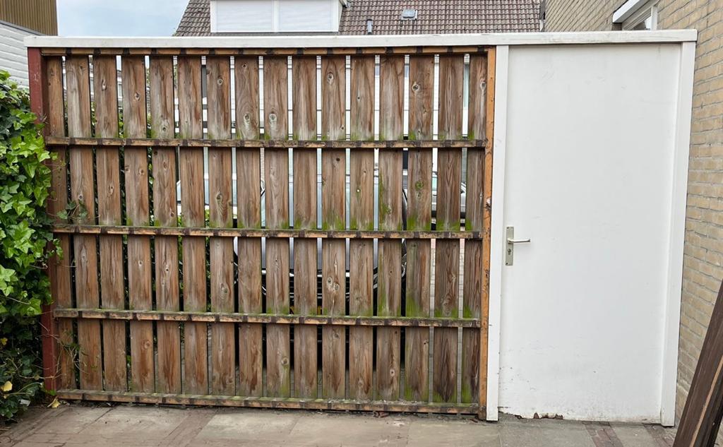 Gratis op te halen: Houten poort tuin, Tuin en Terras, Tuinpoorten, Ophalen, Gebruikt, 200 cm of meer, Minder dan 100 cm