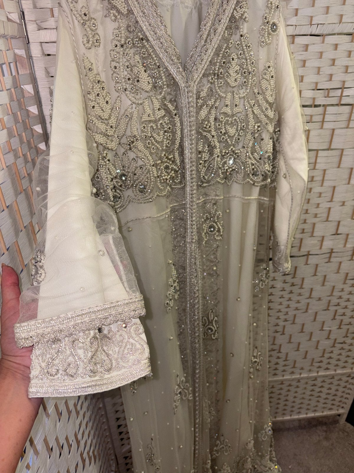 Prachtige Marokkaanse Jurk - Verloving, Henna, Bruid, Maat 38/40 (M), Overige typen, Wit, Ophalen of Verzenden