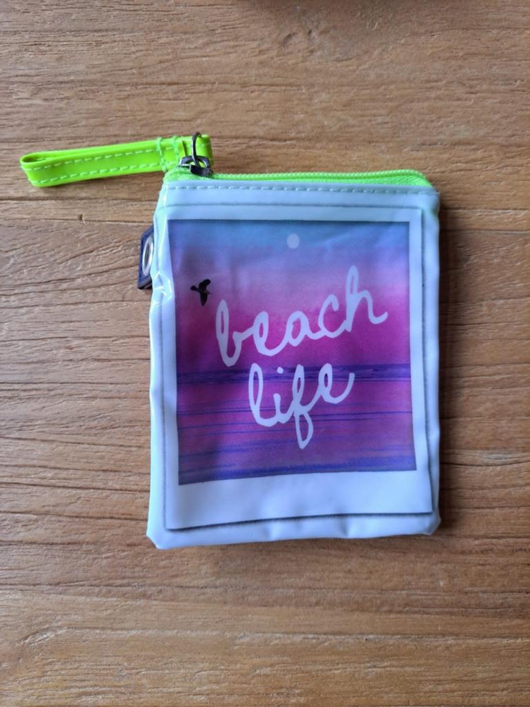 Leuke 'Beach Life' portemonnee/pasjeshouder, Ophalen of Verzenden, Zo goed als nieuw, Wit, Overige merken