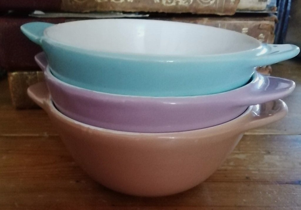 Drie retro pastel schaaltjes kommetjes, Ophalen of Verzenden
