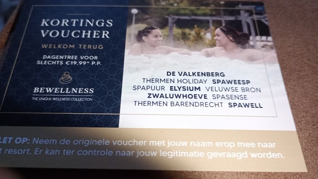 te koop  2 code,s voor de sauna Bewelness je betaald €19.99, Tickets en Kaartjes, Twee personen, Kortingsbon, Spa of Sauna