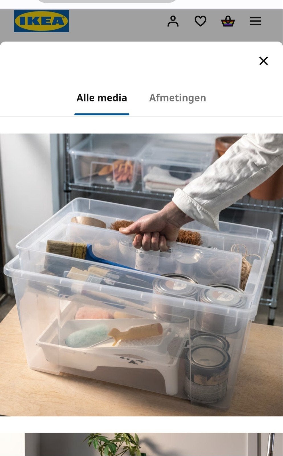 2x IKEA SAMLA Inzet voor bak 45/65 l, transparant, Ophalen, Nieuw, Kunststof