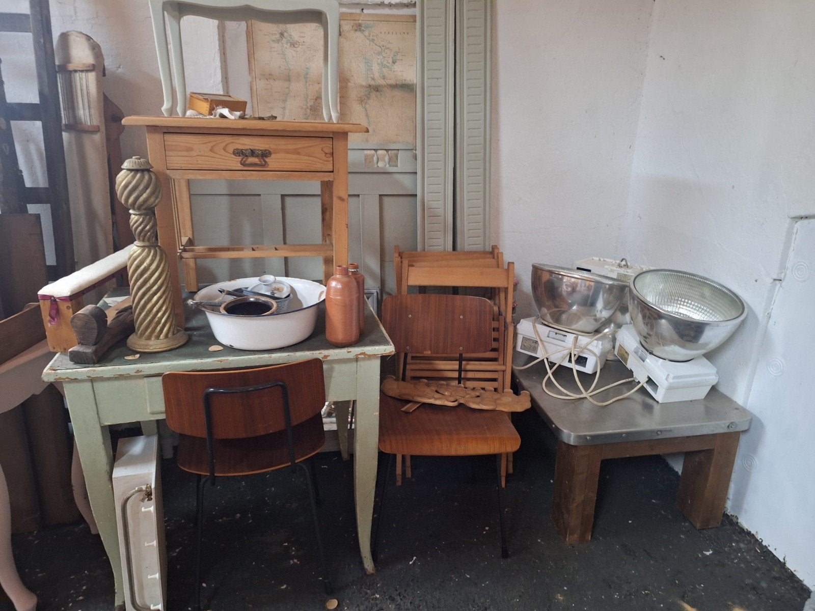 Partij vintage, industrieel, brocante, antiek, Antiek en Kunst, Ophalen
