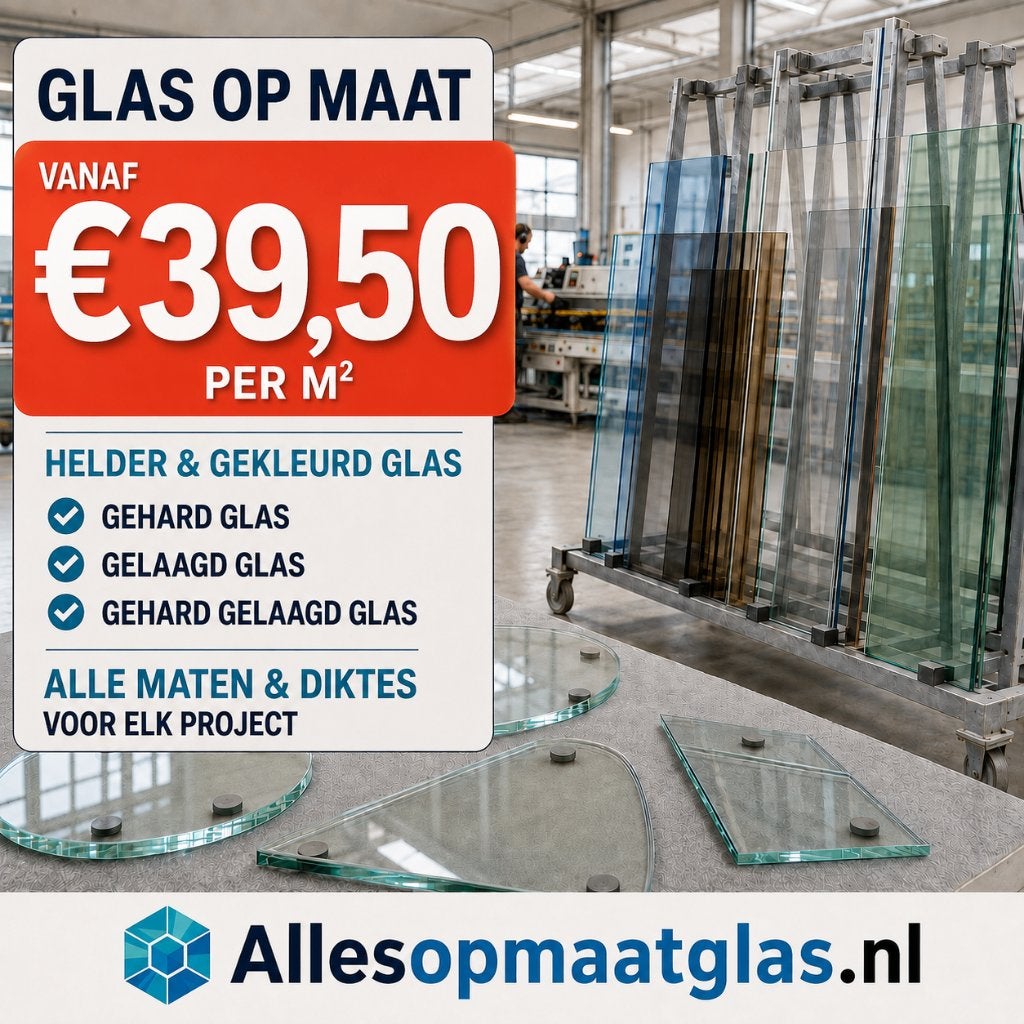 Glas op maat – gehard, gelaagd en veiligheidsglas, Alles op Maat Glas, 3641RT, Verkoop@allesopmaatglas.nl, Nieuw
