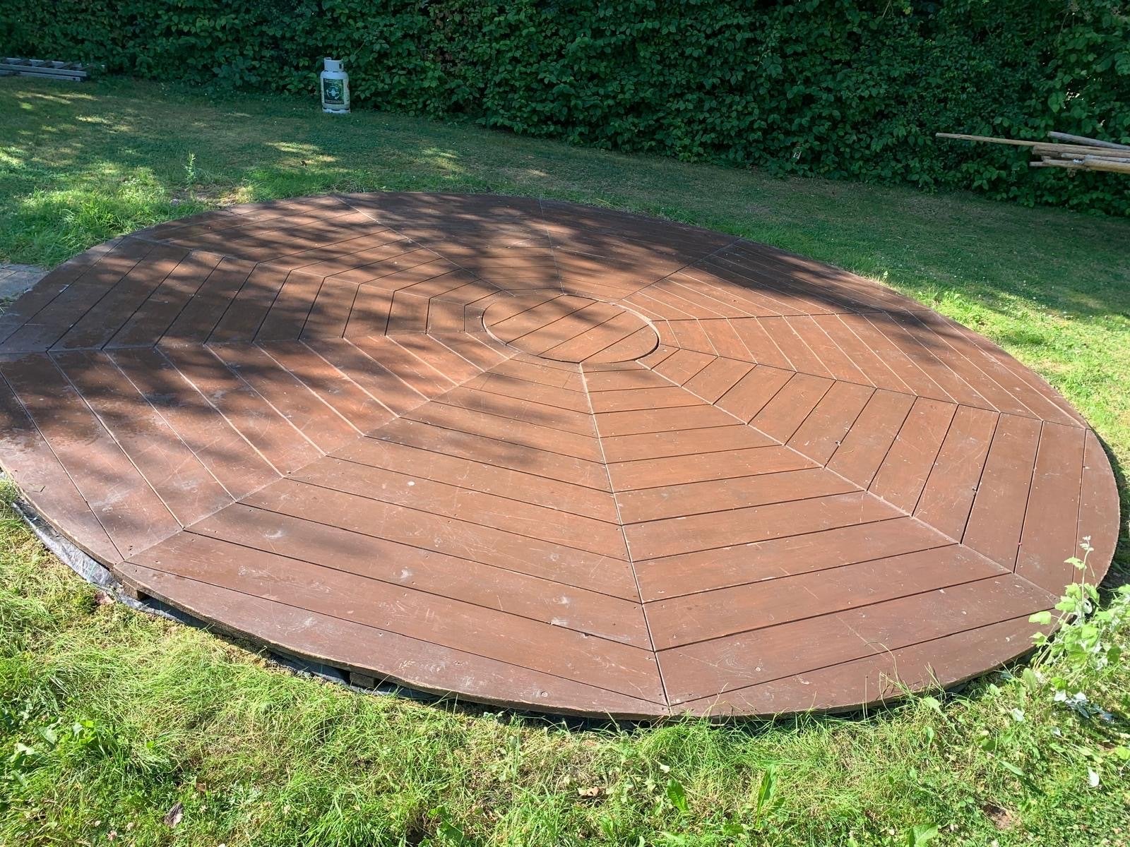 Massief houten ronde vloer 6m - Tipi/Jurt, Ophalen, Gebruikt