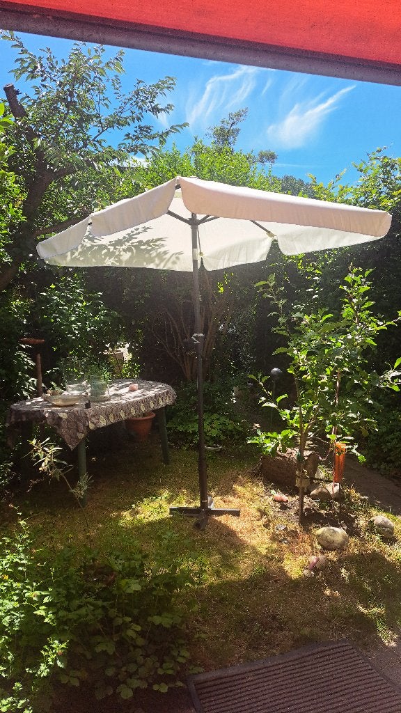 Nieuwe parasol, 2 x 1.5 meter voor tuin en balkon., Kantelbaar, Nieuw, Ophalen of Verzenden, 1 tot 2 meter