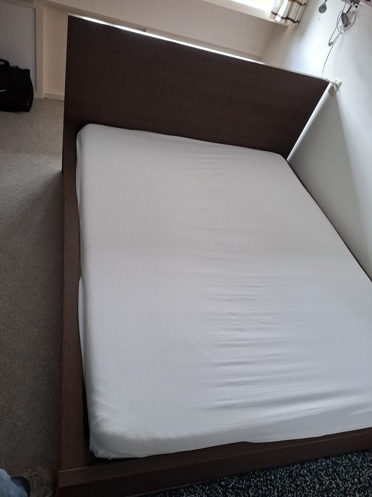 bed (Ikea Malm), Ophalen, Gebruikt, Bruin, Tweepersoons