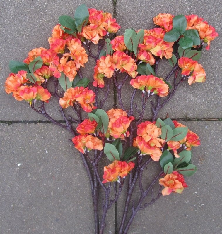 ORANJE KUNST BLOEMEN TAKKEN, Verzenden, Nieuw