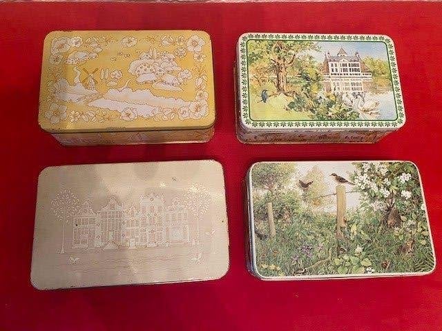 4 verschillende vintage Verkade blikken, Ophalen of Verzenden, Gebruikt, Koek(jes), Verkade