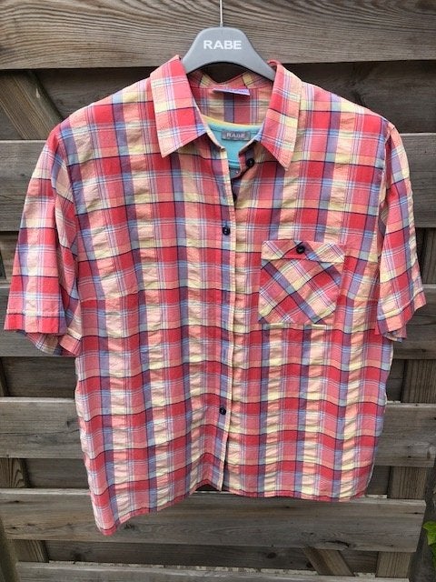 Erfo blouse korte mouw ruit hemdjes geel blauw Rabe 46 NIEUW, Kleding | Dames, Meerkleurig, Erfo, Maat 42/44 (L), Nieuw