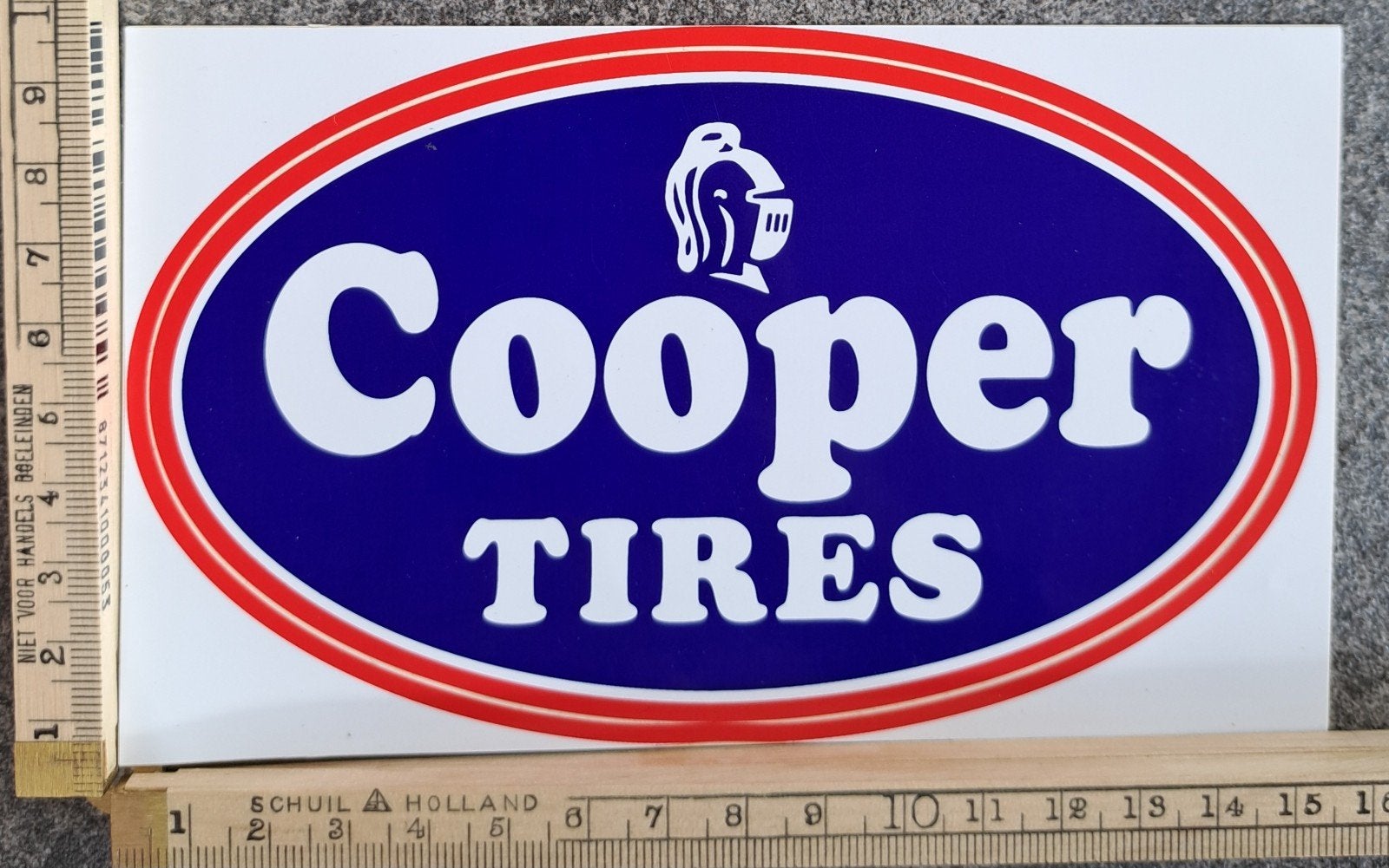 Vintage sticker Cooper tires banden merk logo, Ophalen of Verzenden, Zo goed als nieuw