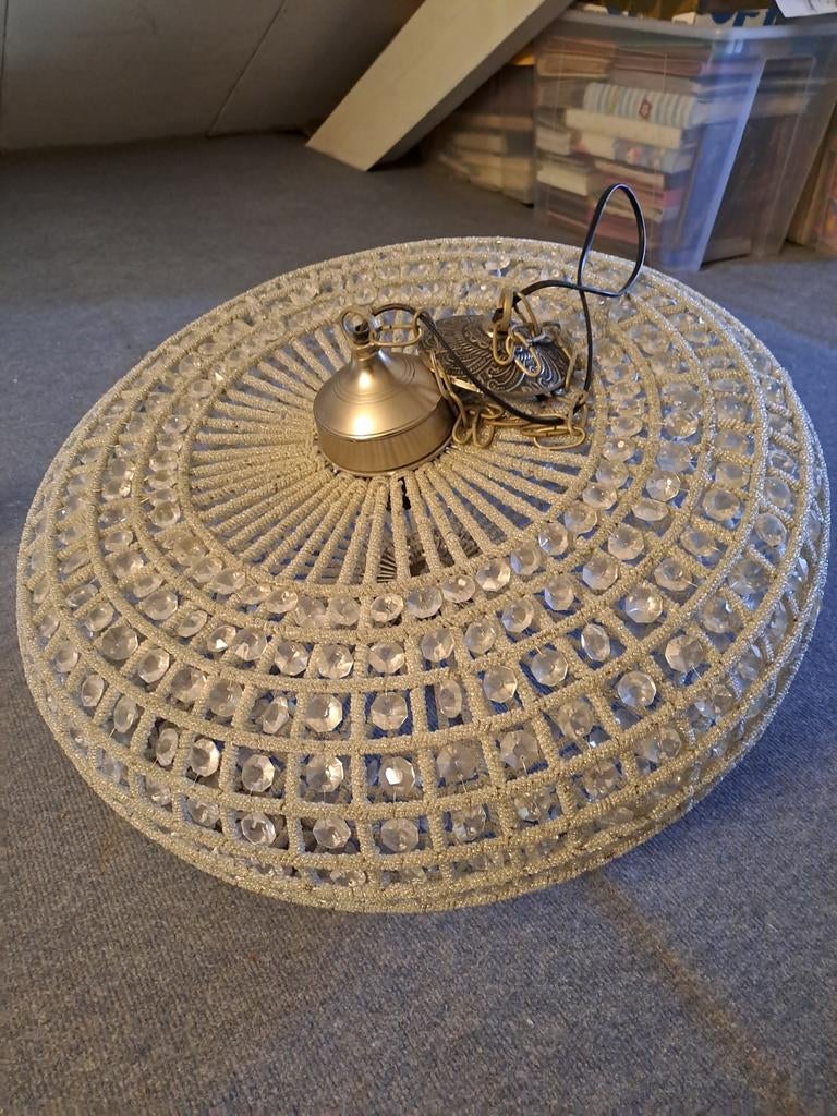 PTMD kristallen hanglamp, Huis en Inrichting, Lampen | Hanglampen, Ophalen, Zo goed als nieuw, Glas, Minder dan 50 cm