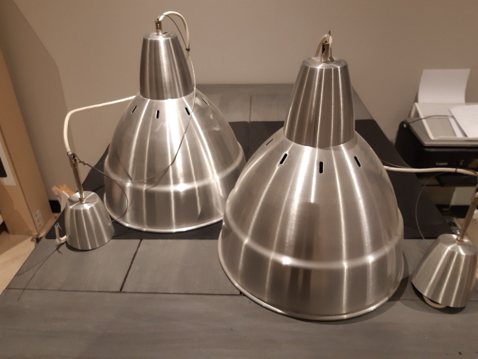 Hanglampen 2 stuks, Ophalen of Verzenden, Metaal, Minder dan 50 cm