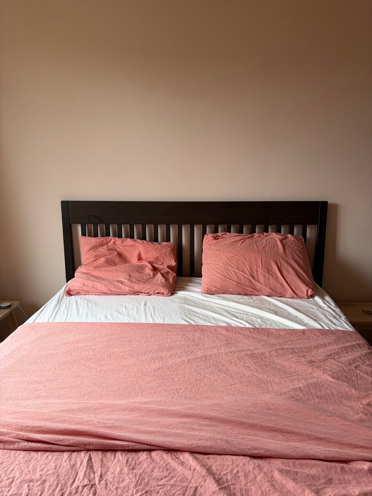 Ikea Idanas bed 160x200 zwartbruin met 4 opberglades, Ophalen, Zwart, Tweepersoons, Zo goed als nieuw
