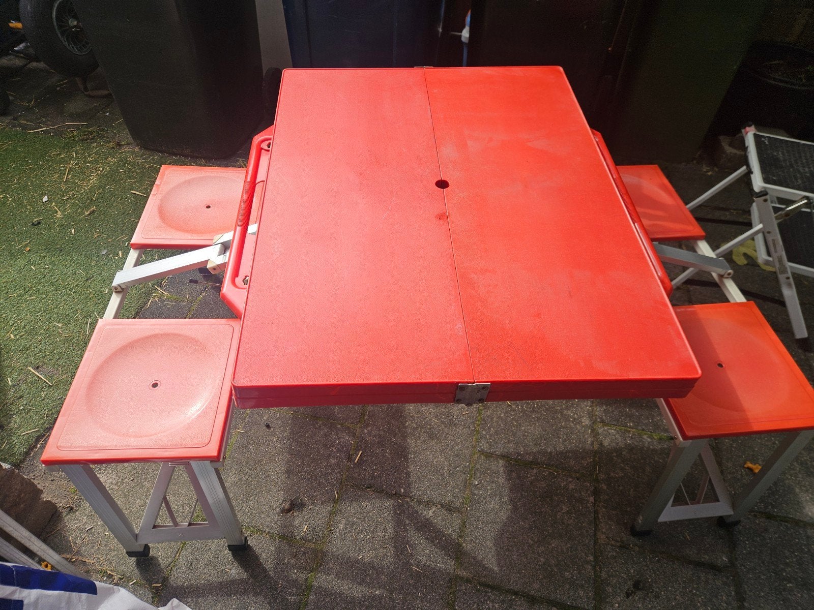 Handige inklapbare picknicktafel met 4 zitplaatsen, Overige materialen, Gebruikt, Ophalen of Verzenden, Inklapbaar