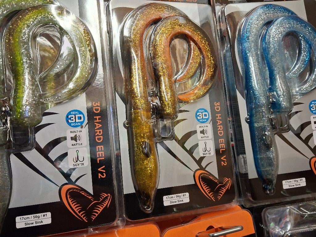 Set van 4x SG 3D Hard Eel V2 17cm/50g (4 kleuren), Tinstraat, Savage Gear, Overige typen, Nieuw