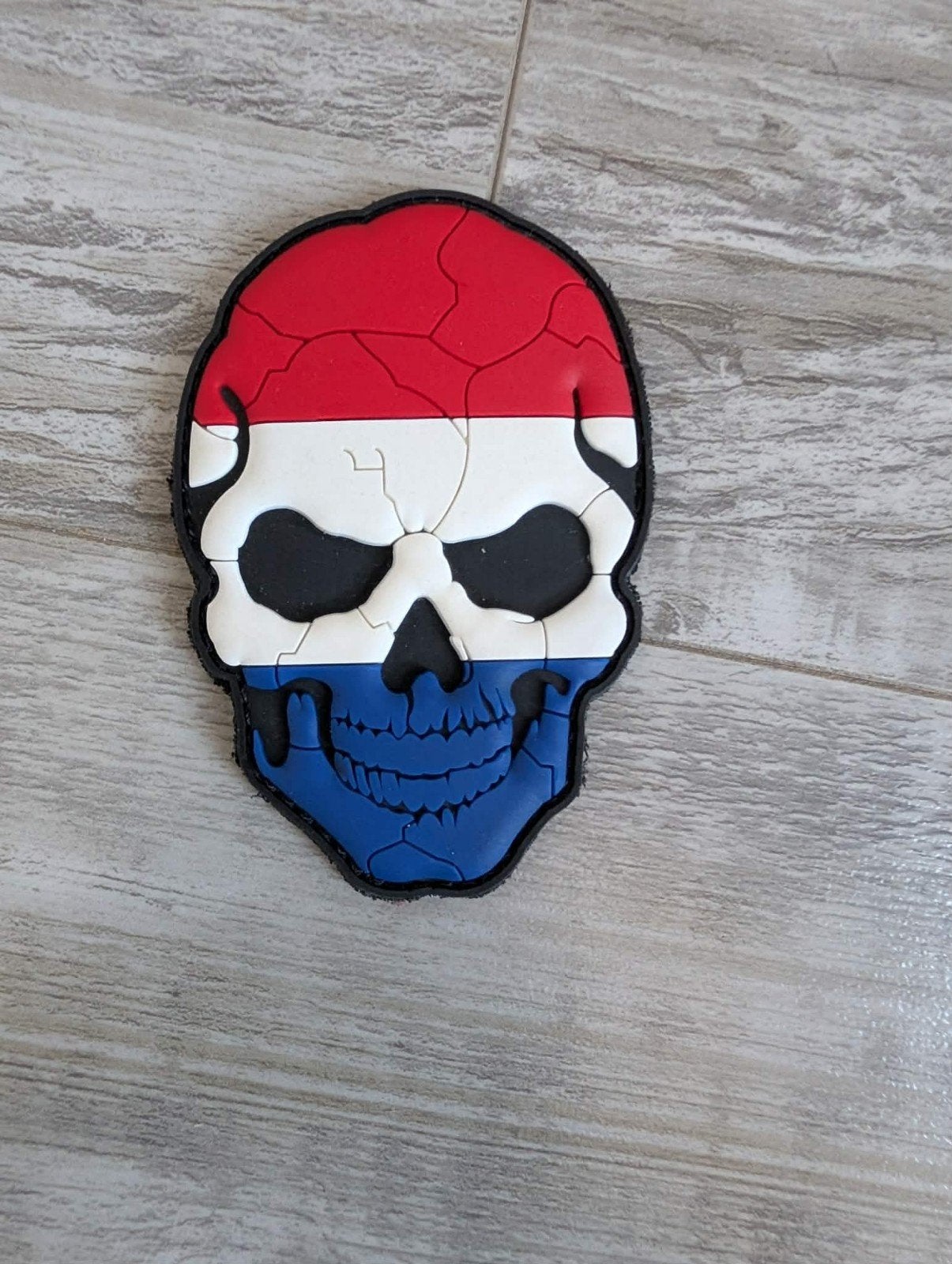 PVC Velcro Patch Nederlandse Skull, Ophalen of Verzenden