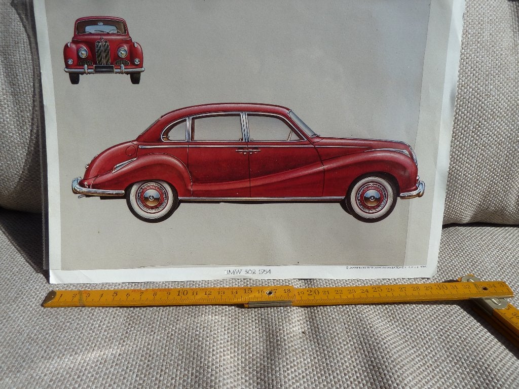>>>>>>>>> B.M.W. 502 <<<<<<<<<< 1954     ( 31/21 cm.), Ophalen of Verzenden, Zo goed als nieuw, 1940 tot 1960, Prent