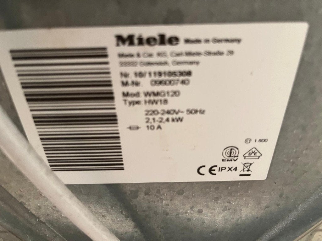 Wasmachine Miele Twindos, Witgoed en Apparatuur, Wasmachines, Ophalen, 1200 tot 1600 toeren, Gebruikt, 8 tot 10 kg