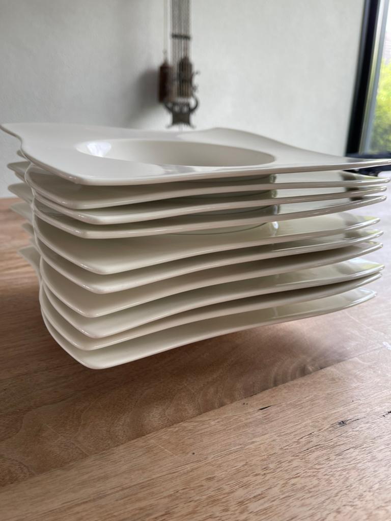 10x Villeroy & Boch New Wave dessert / soep borden, Huis en Inrichting, Keuken | Servies, Gebruikt, Ophalen of Verzenden, Bord(en)