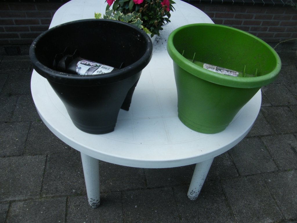 balkon bloempottten, Kunststof, Gebruikt, Balkon, Rond