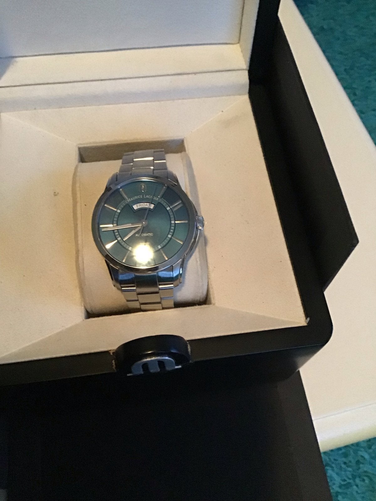 Maurice Lacroix Pontos Day Date Automaat - Zo goed als nieuw, Sieraden, Tassen en Uiterlijk, Leer, Staal, Polshorloge, Zo goed als nieuw