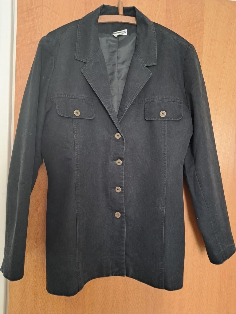 Zwarte, getailleerde blazer, maat 44, vintage, Ophalen of Verzenden, Maat 42/44 (L), Zwart
