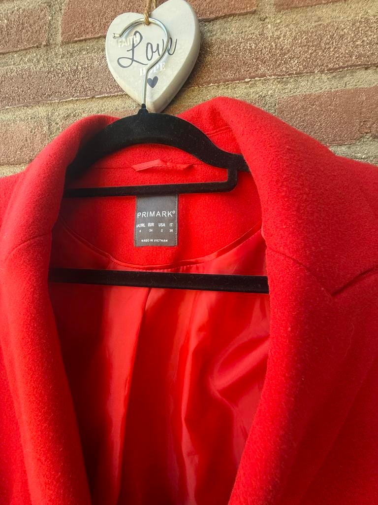 Primark rode jas, maat M, Ophalen of Verzenden, Zo goed als nieuw, Maat 38/40 (M), Rood