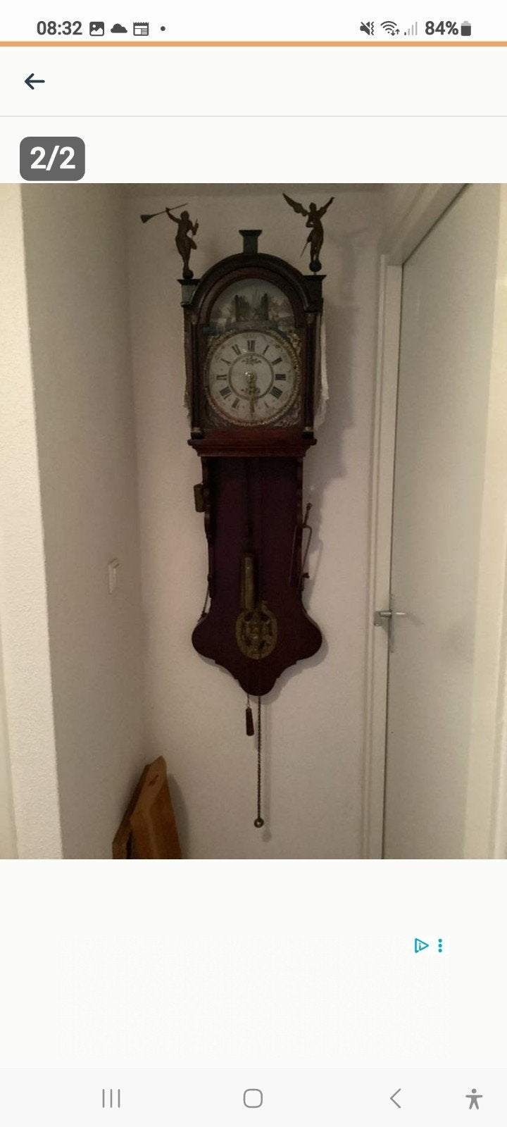 Antieke Friese Staartklok met bewegende figuren, Ophalen