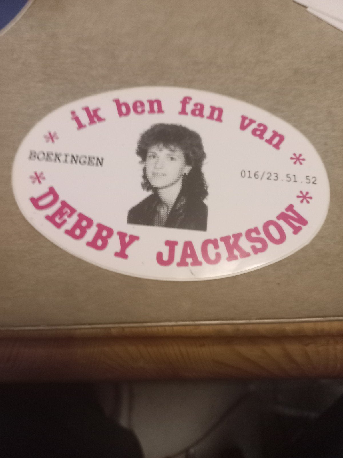 Vintage 'Ik ben fan van Debby Jackson' sticker, Verzamelen, Stickers, Gebruikt, Ophalen of Verzenden