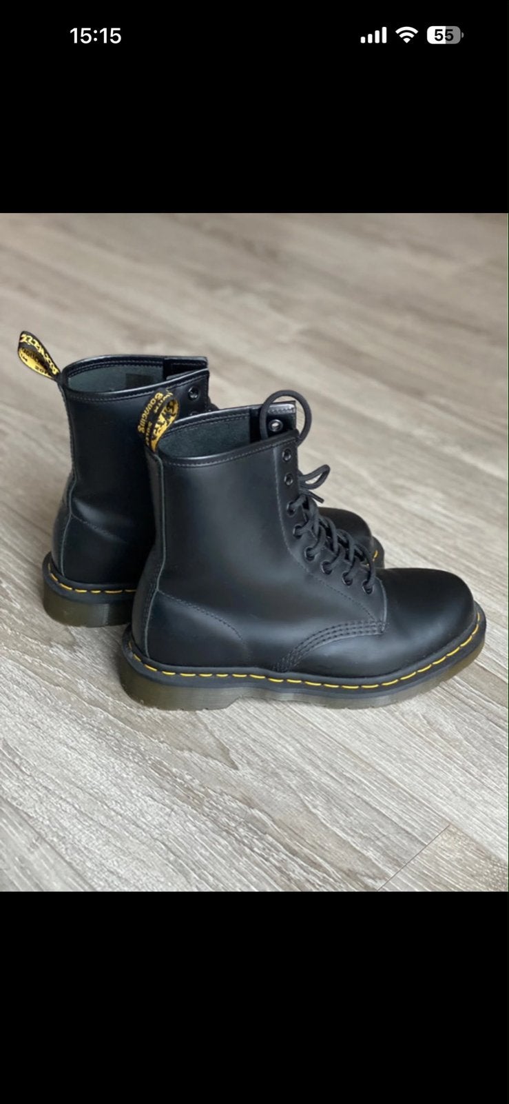 Dr. Martens 1460 Smooth Leer Laarzen - Maat 38, Zwart, Lage of Enkellaarzen, Ophalen of Verzenden, Zo goed als nieuw
