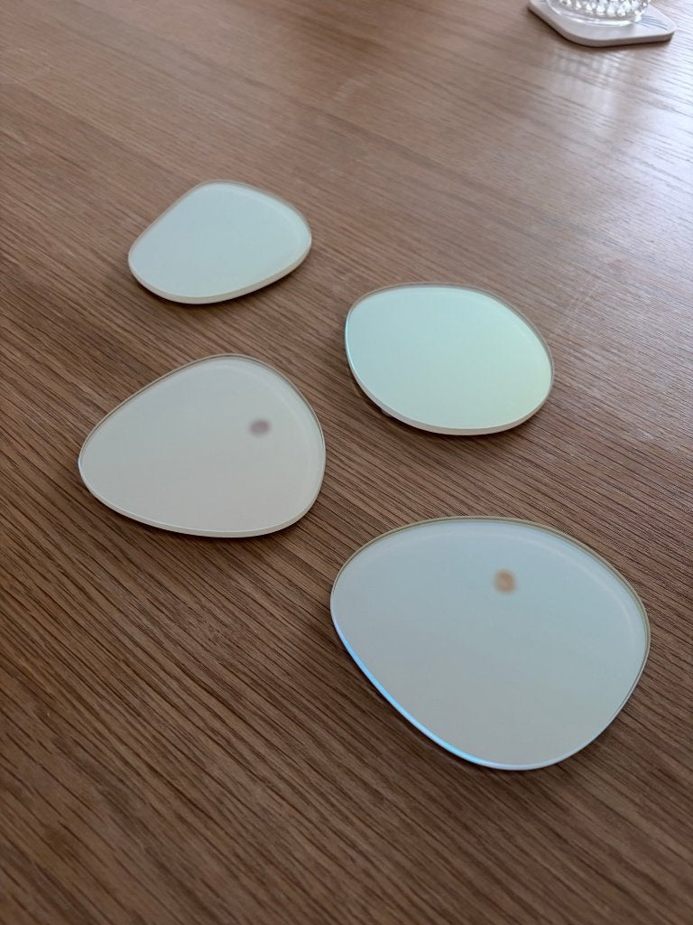Westwing Lio Asymmetric Mirror Coasters, Set of 4, Ophalen of Verzenden, Schaalonderzetter, Nieuw, Glas