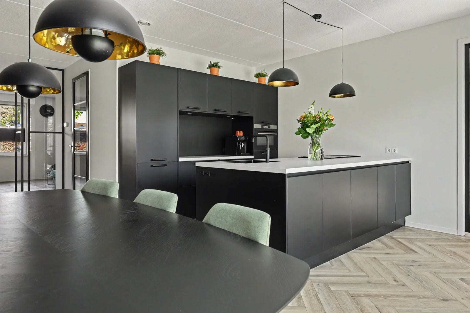 ‼️Keuken (5 jaar oud) te koop‼️, Huis en Inrichting, Keuken | Complete keukens, Ophalen, Zwart, Dubbelwandige keuken, Zo goed als nieuw