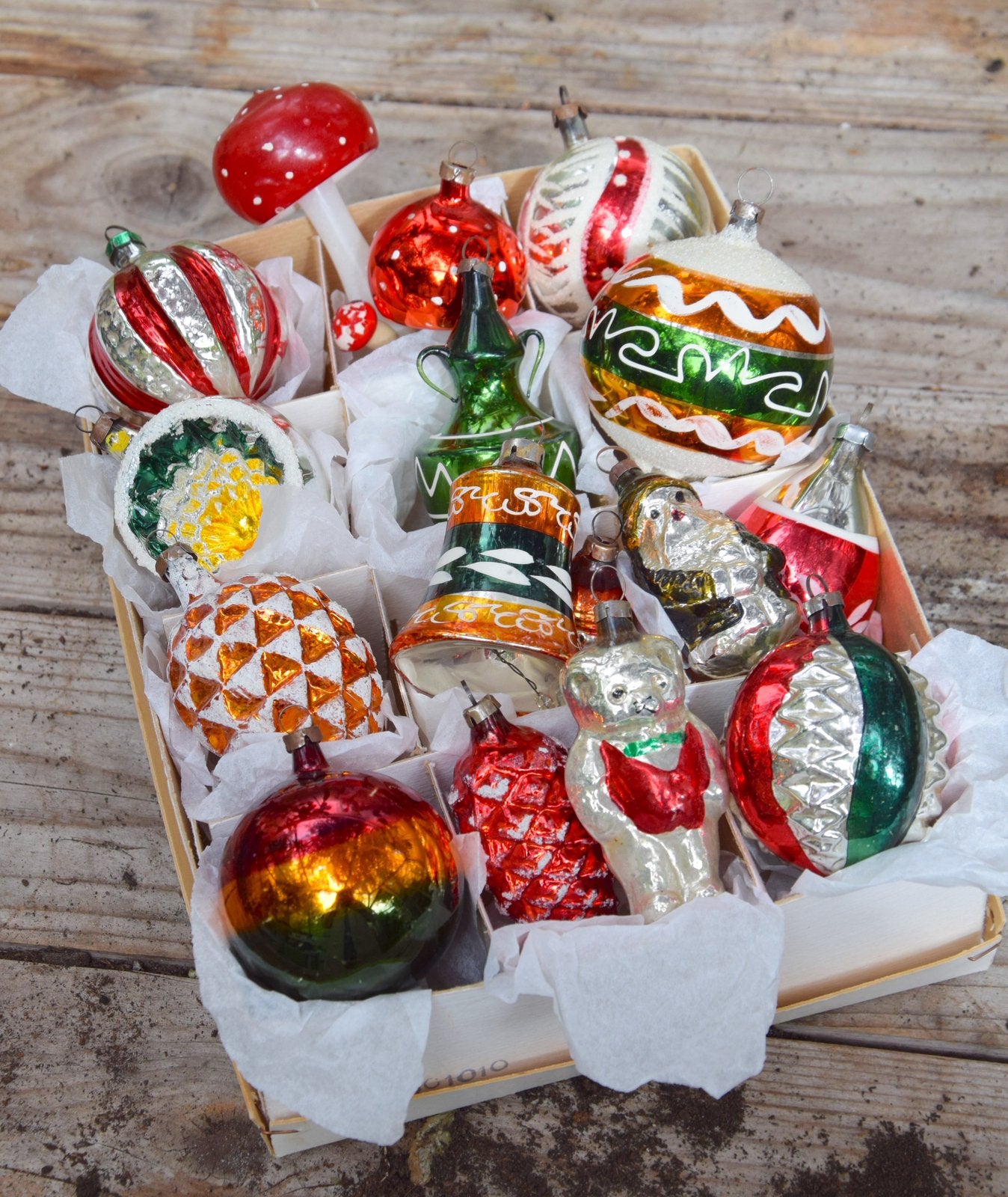 Oude antieke vintage kerstballen, Diversen, Kerst, Gebruikt, Verzenden, Onbekend, Onbekend